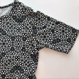 LuLaRoe Julie Black and White Floral Dress Medium